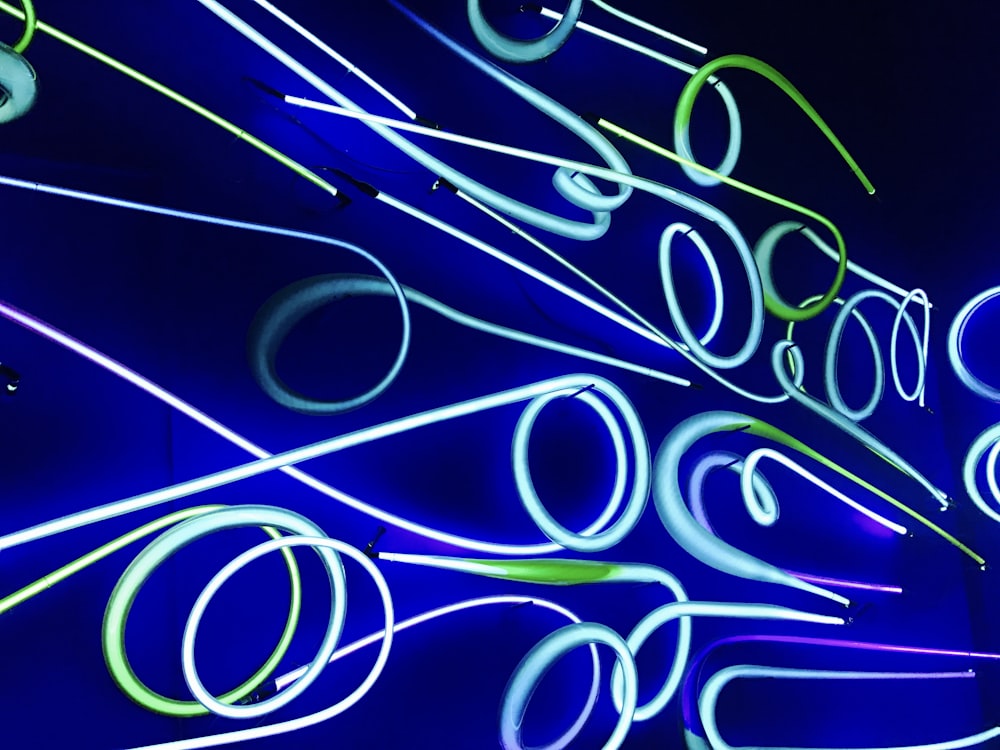 green and blue LED lights illustration