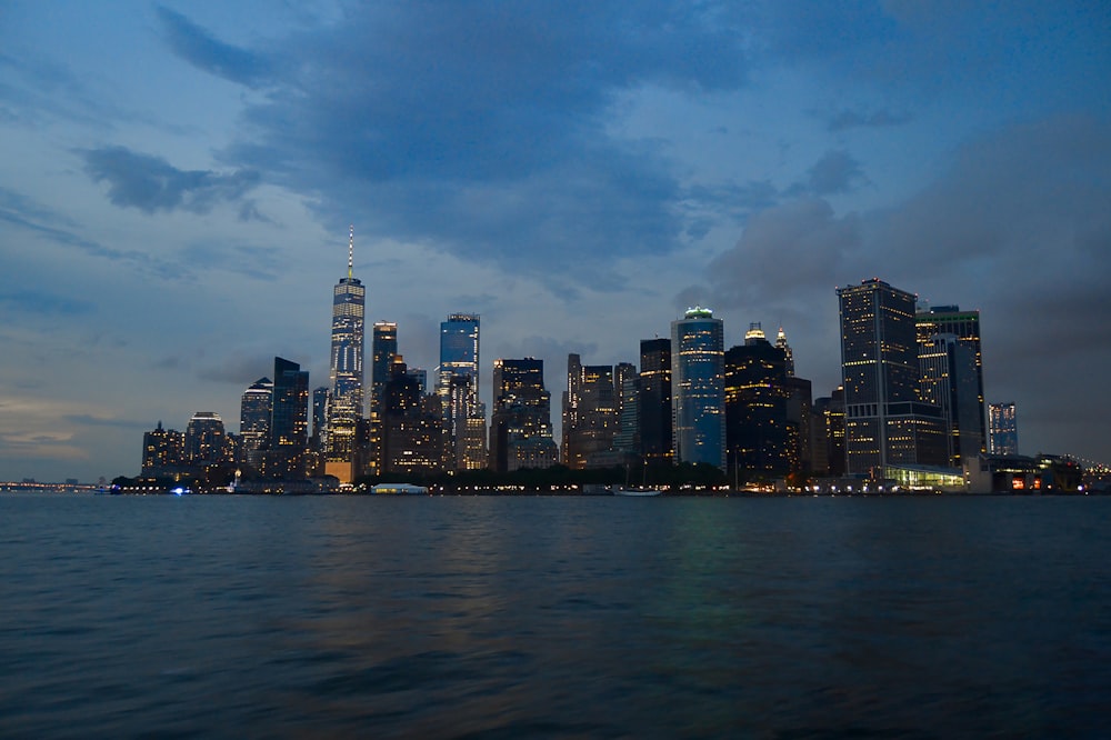 skyscraper view from sea