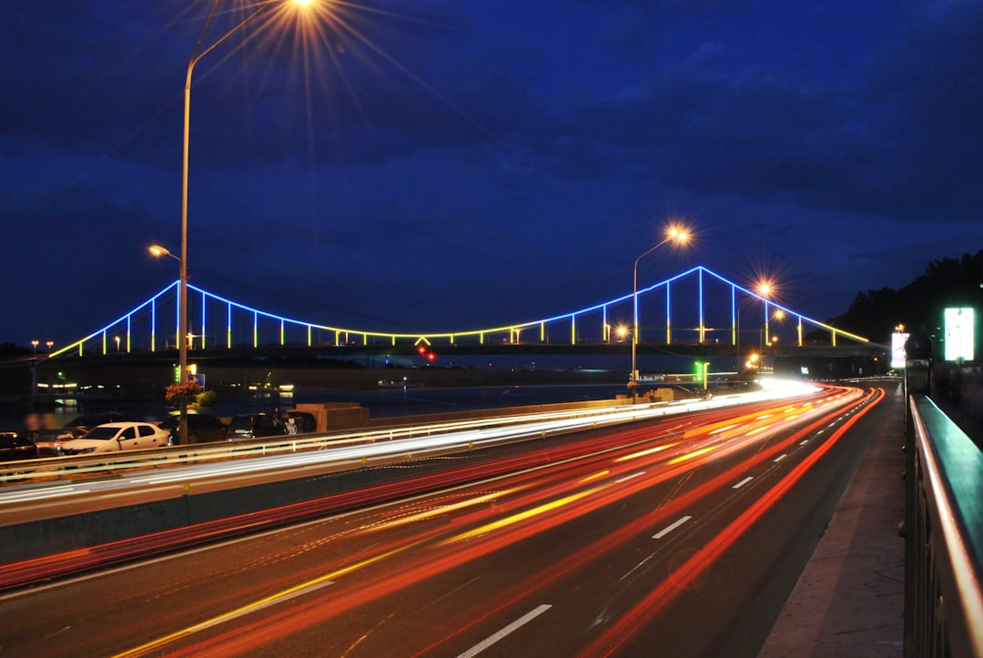 long exposure of road