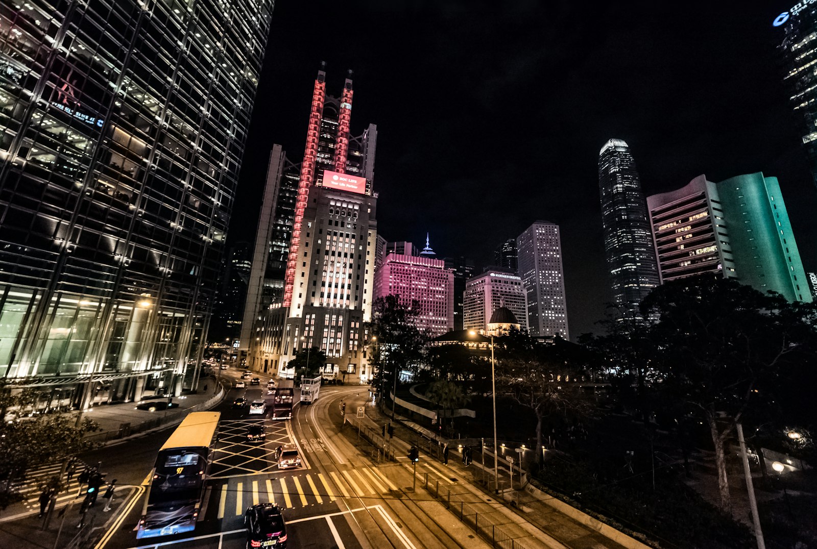 Samyang 14mm F2.8 ED AS IF UMC sample photo. Lighted building during nighttime photography