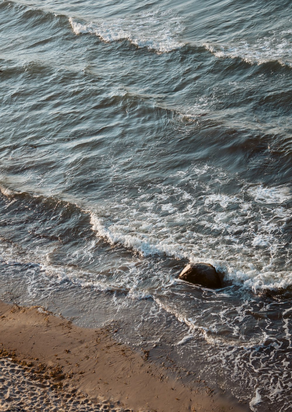 breaking waves on beach