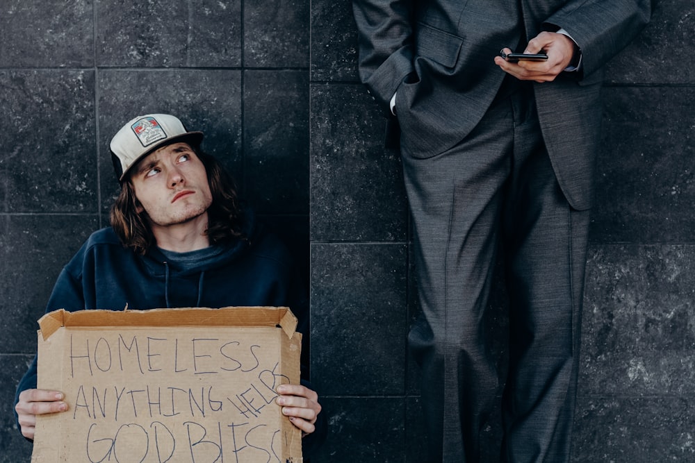 man holding cardboard box