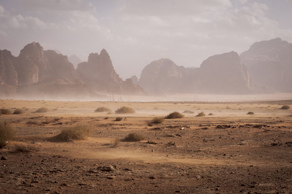 Vallée désertique poussiéreuse