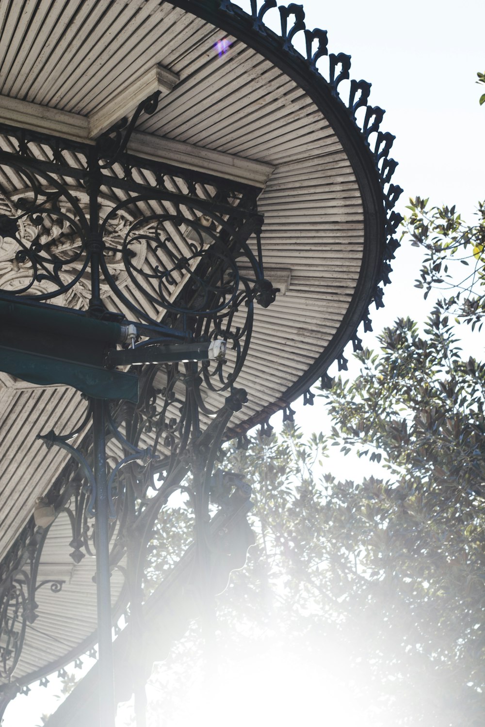 black wrought iron framed building during daytime