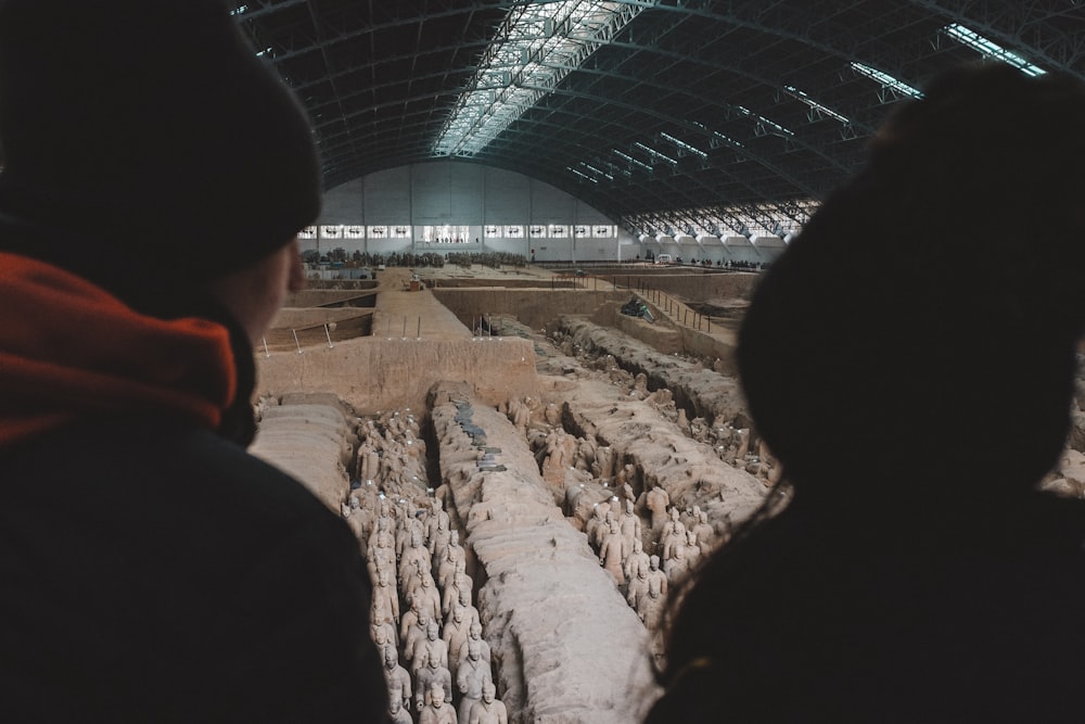 two person inside dome building