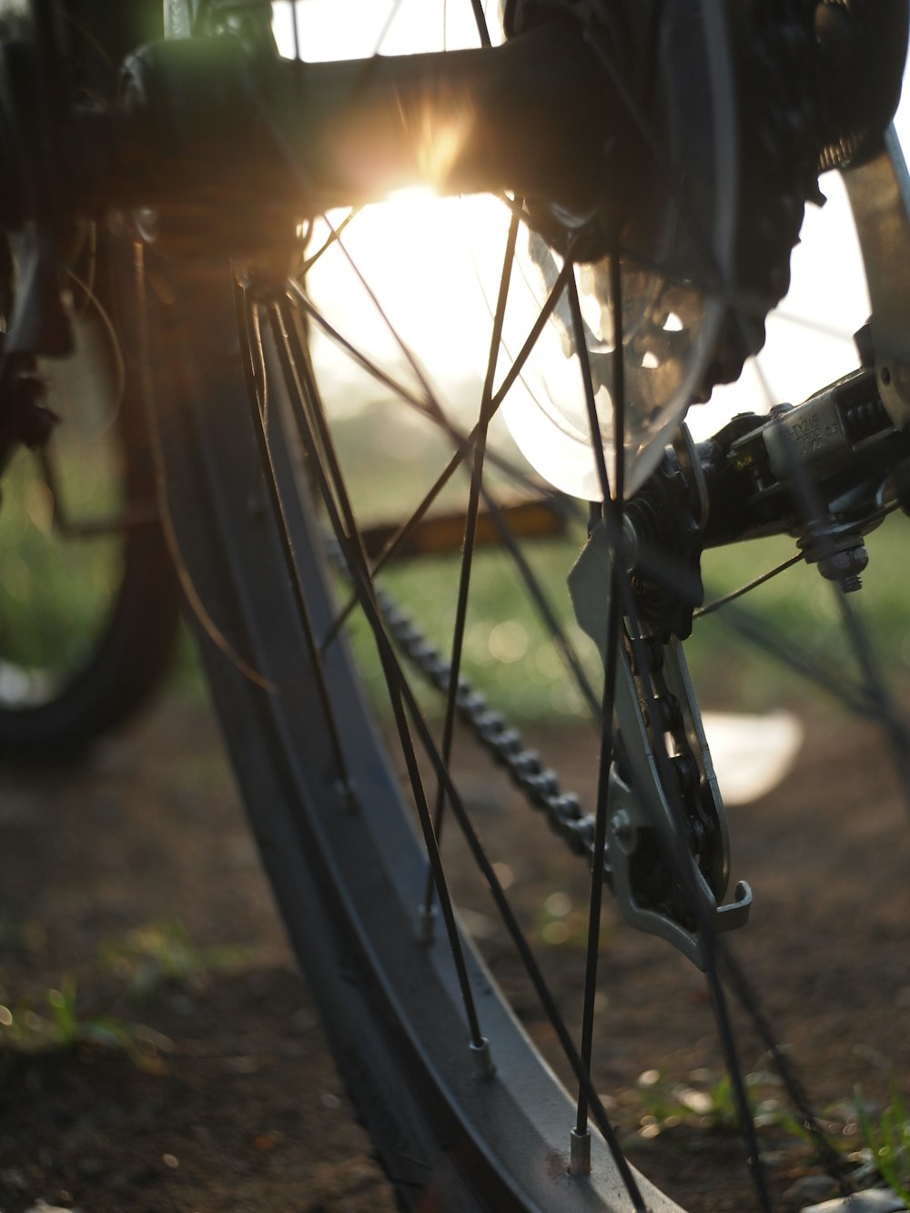 close-up photo of black bicycle