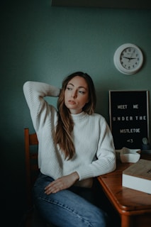 woman sitting at desk