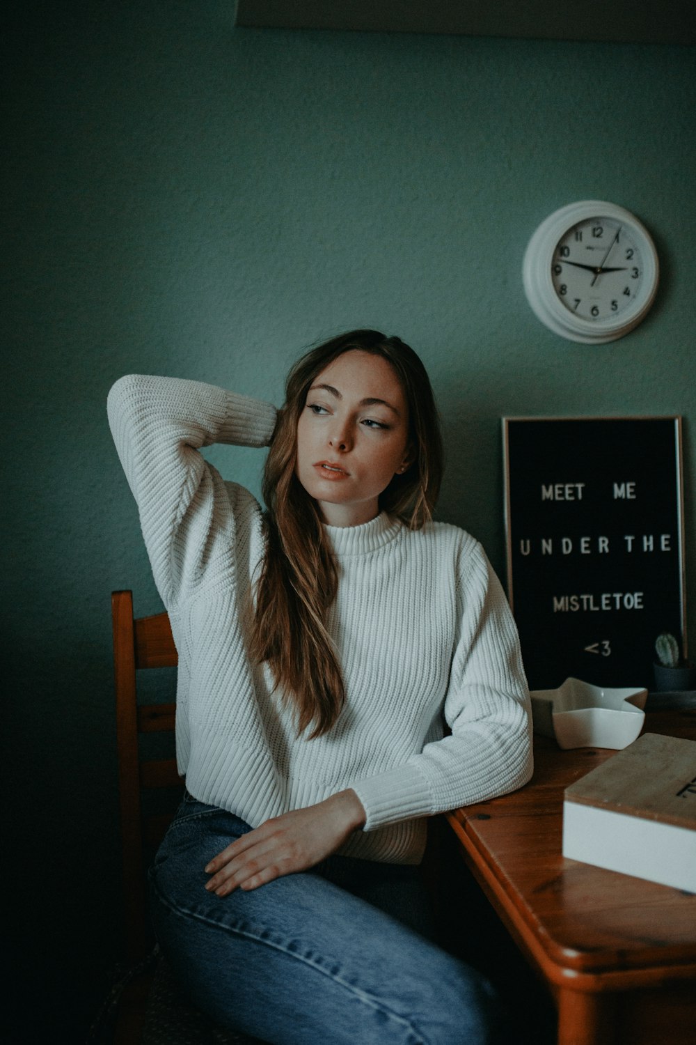 woman sitting at desk