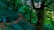 A dense, lush forest with vibrant green foliage and large trees. A group of people can be seen walking up a set of stone stairs that weave through the forest, indicating a hiking trail. The path is surrounded by natural greenery, with sunlight filtering through the canopy.