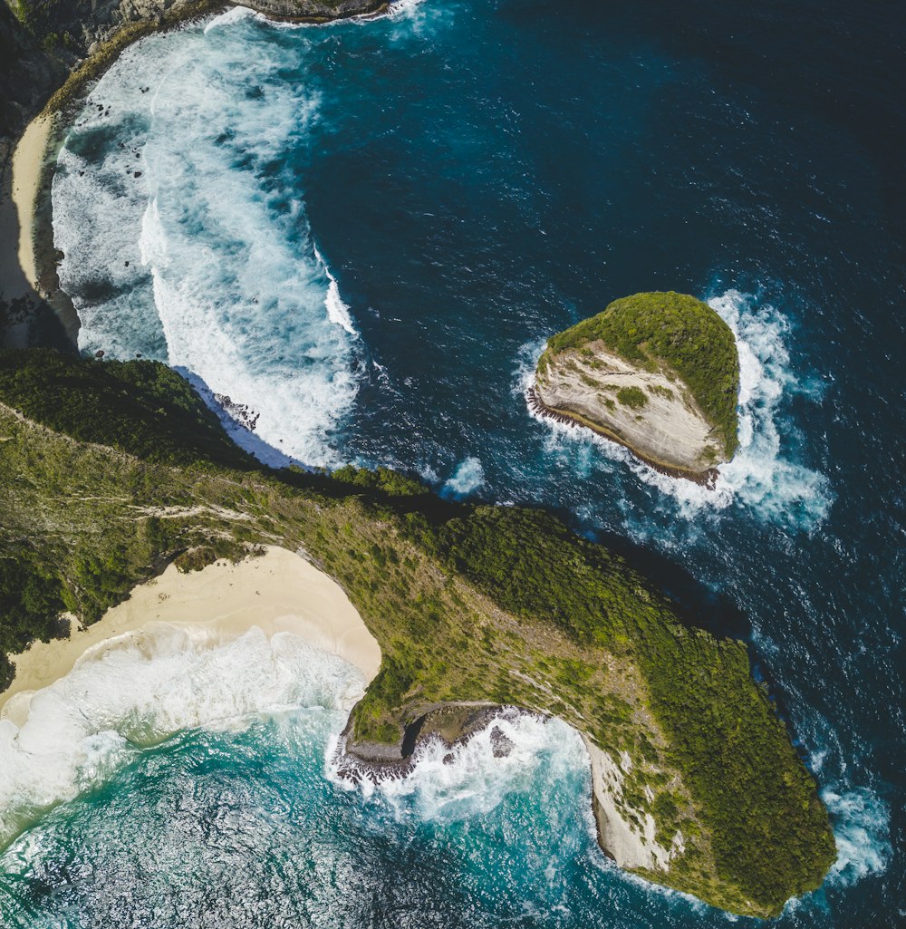 aerial photography of island