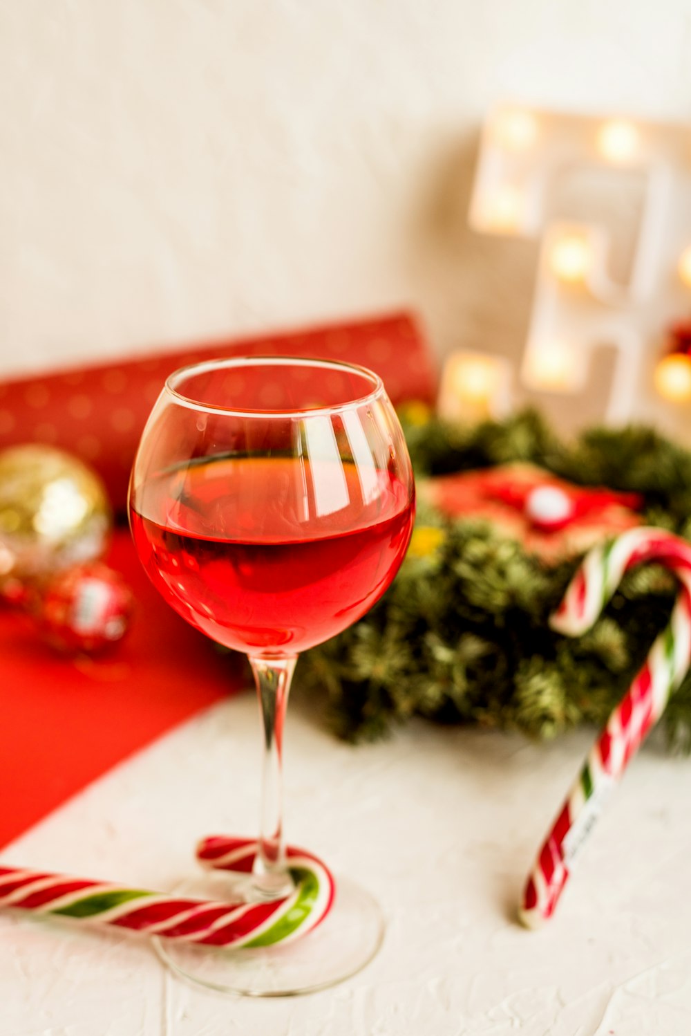 long-stem wine glass filled with red wine