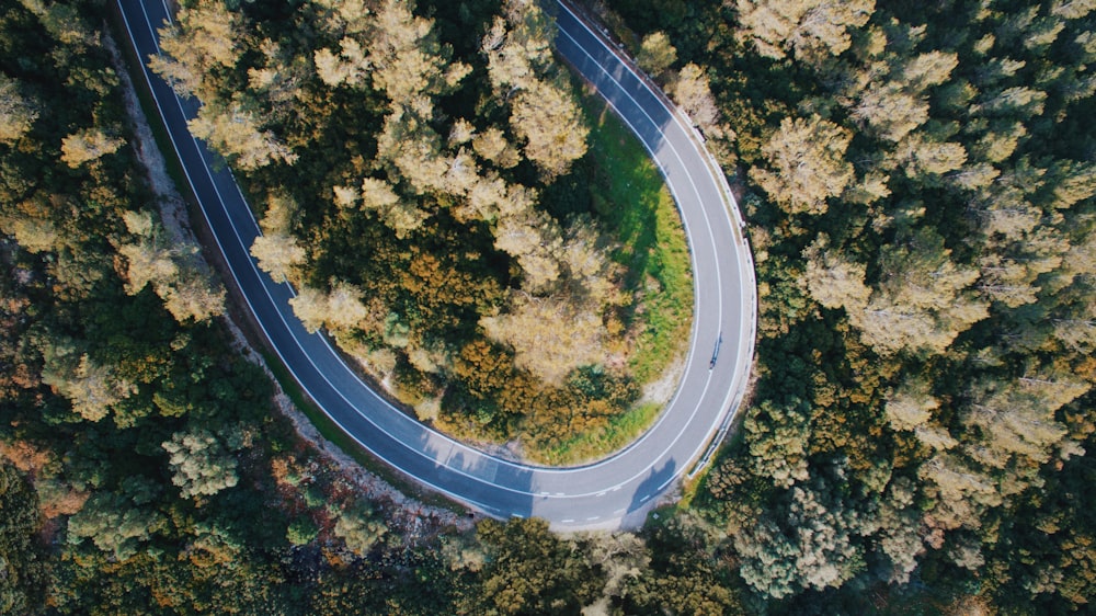 high-angle view of roadway