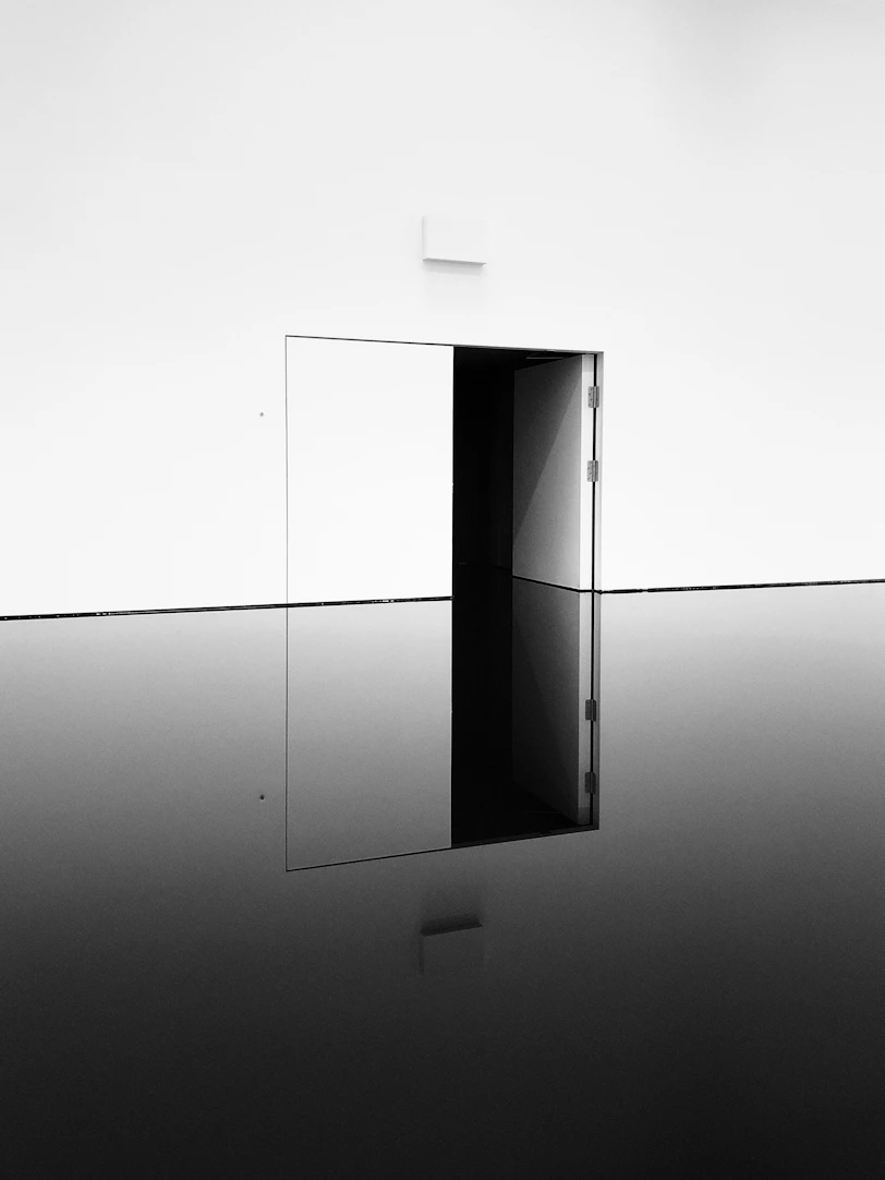 opened wooden door