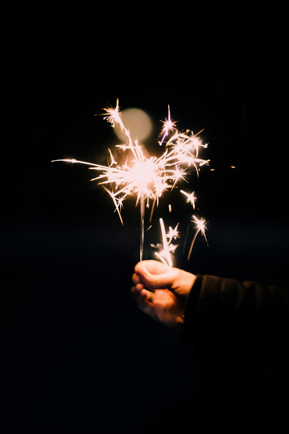 sparkler at night-time