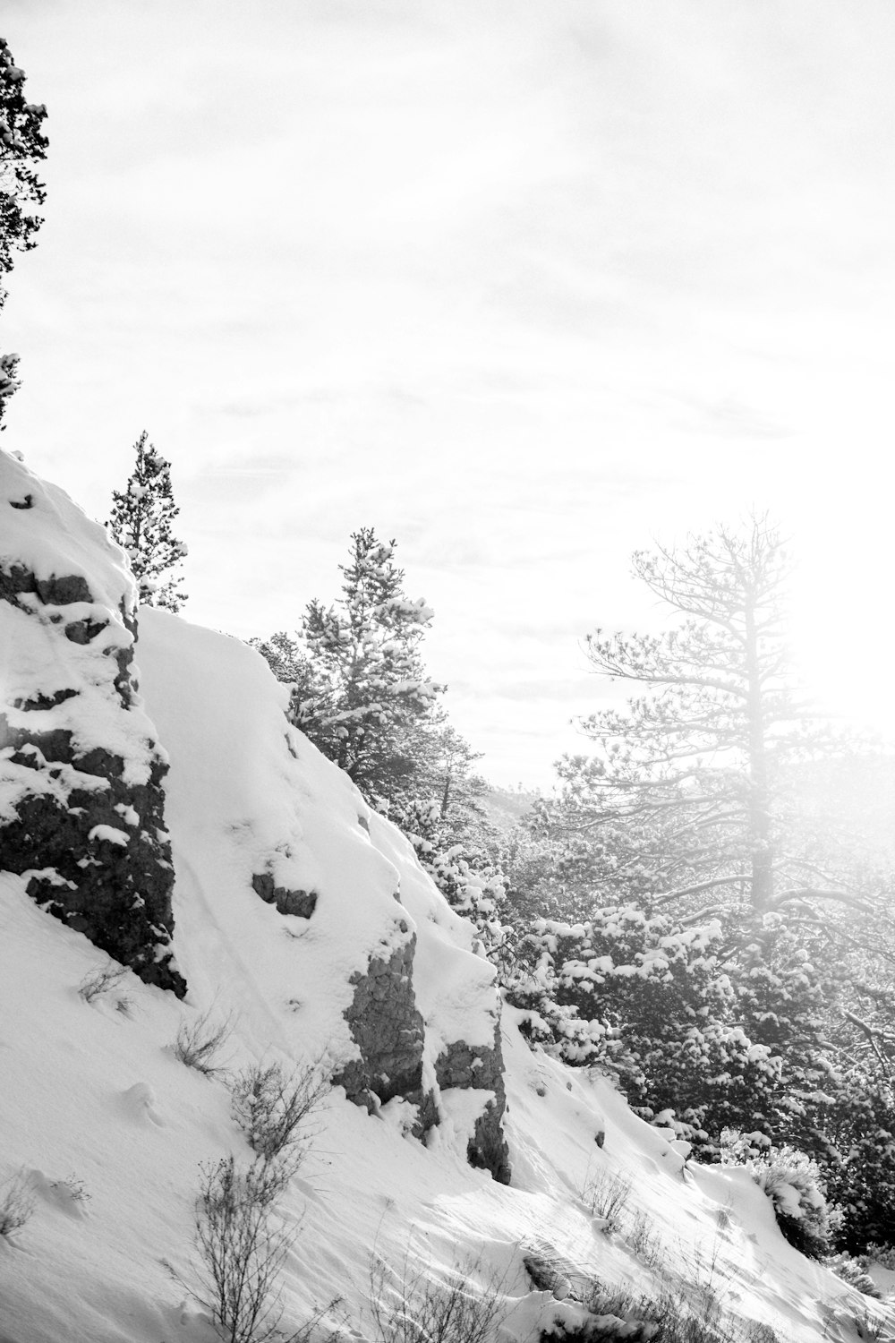 snow covered mountain at daytime