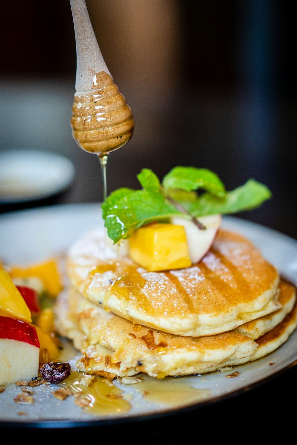 cooked food with honey butter on plate