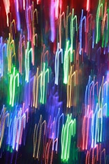 green, blue, and red abstract painting