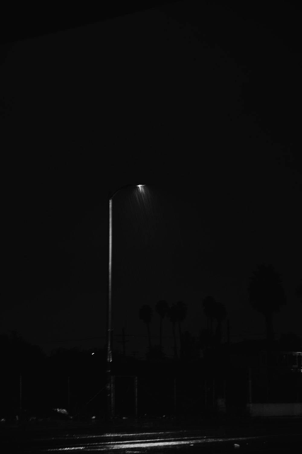 black street light