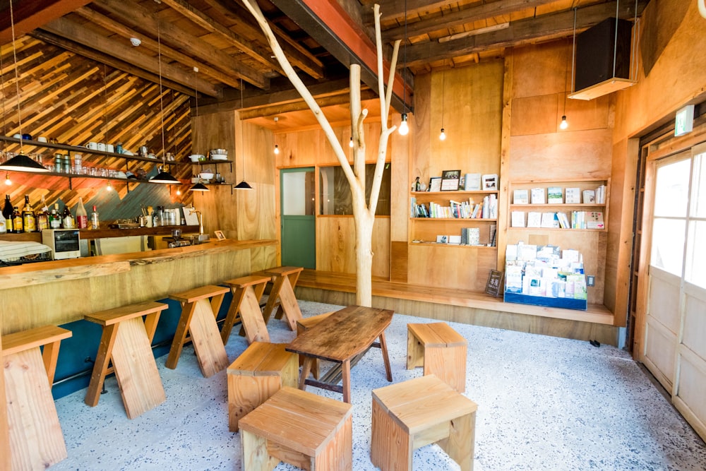 empty brown wooden room