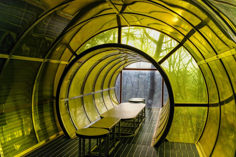 green glass tables during daytime