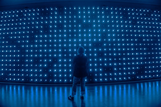 person looking at ai network