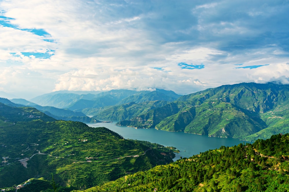 mountains and river