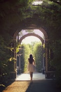 woman walking alone on pathway