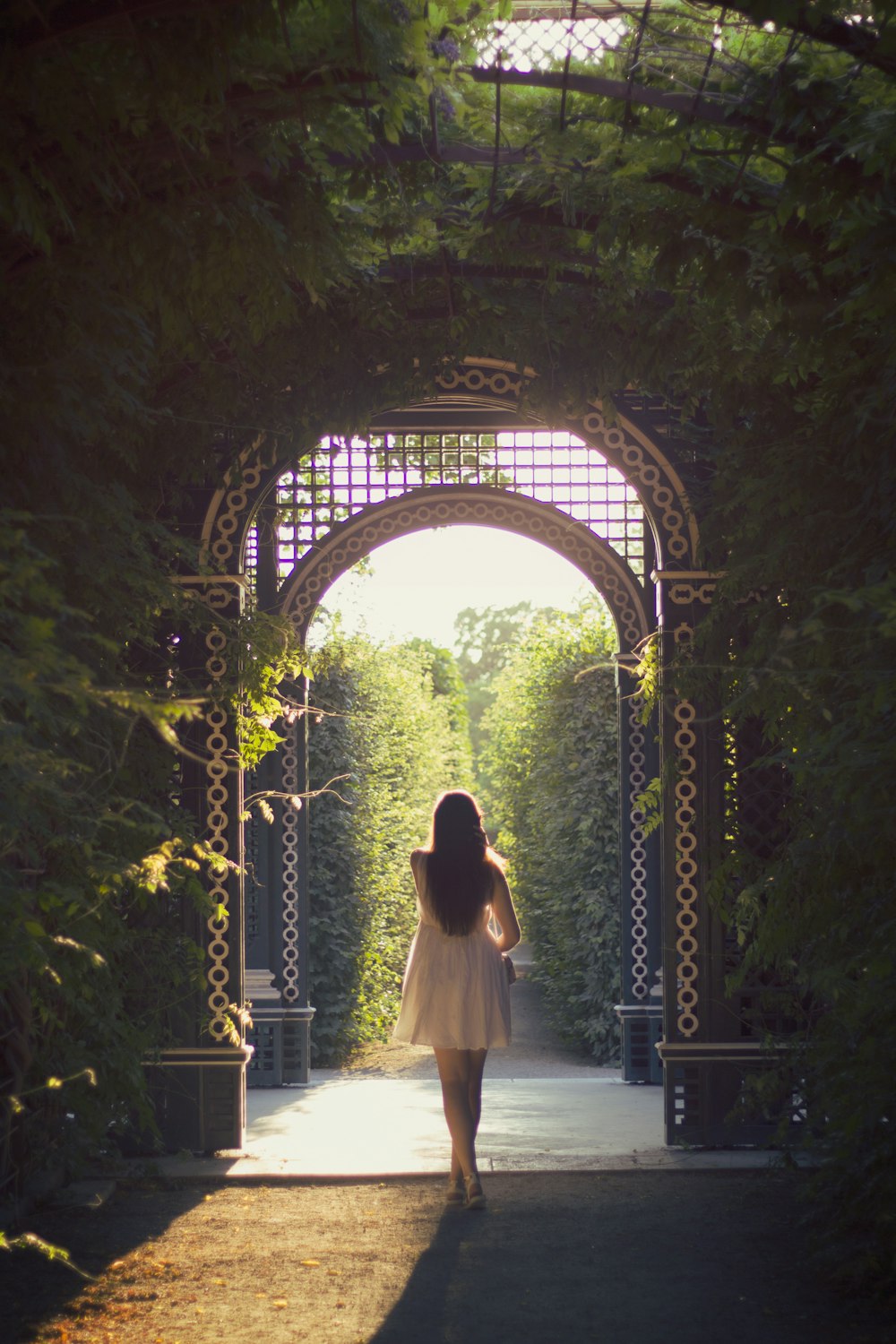 woman walking alone on pathway