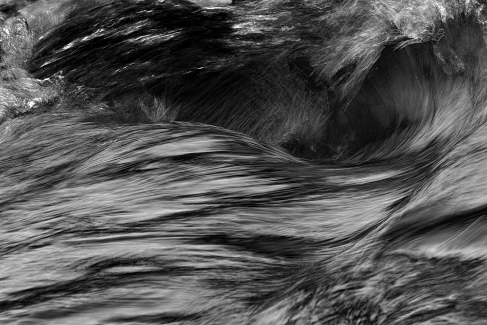 grayscale photography of waves