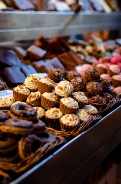 Image showing a variety of handmade chocolates and bakery products.