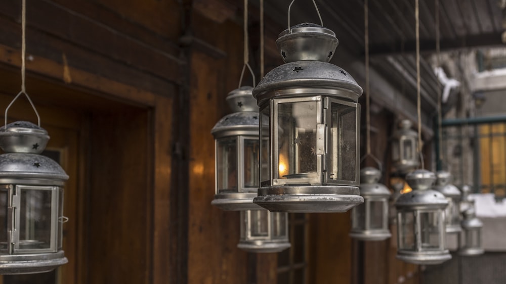 grey candle lantern