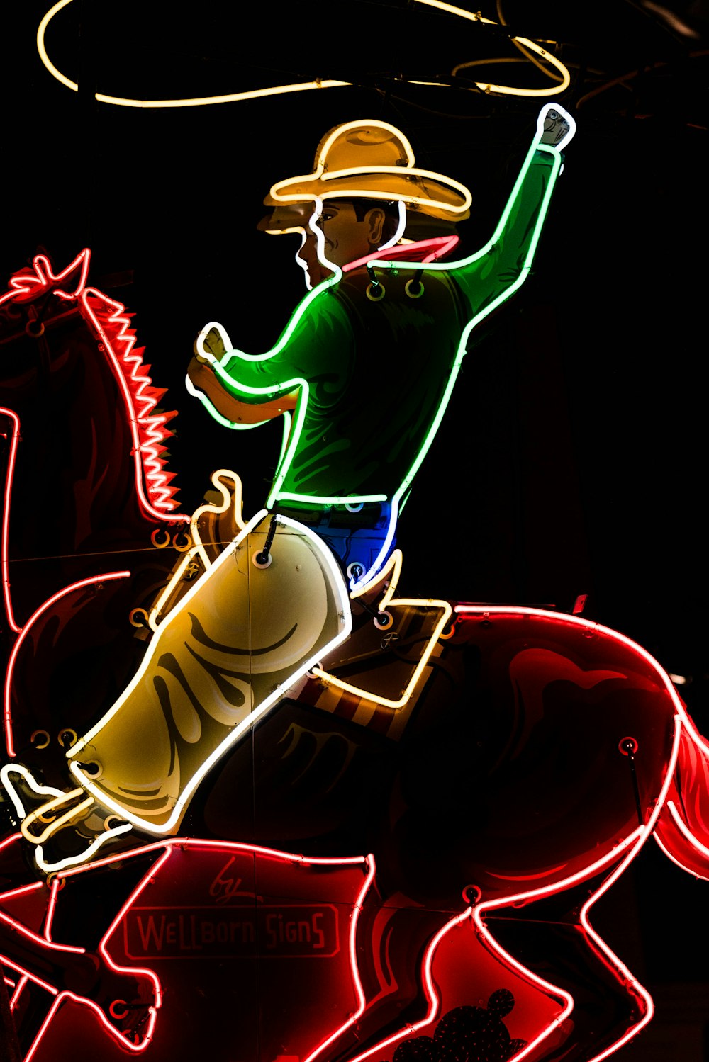 cowboy riding horse illustration