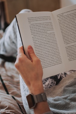 person reading book