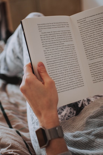 person reading book