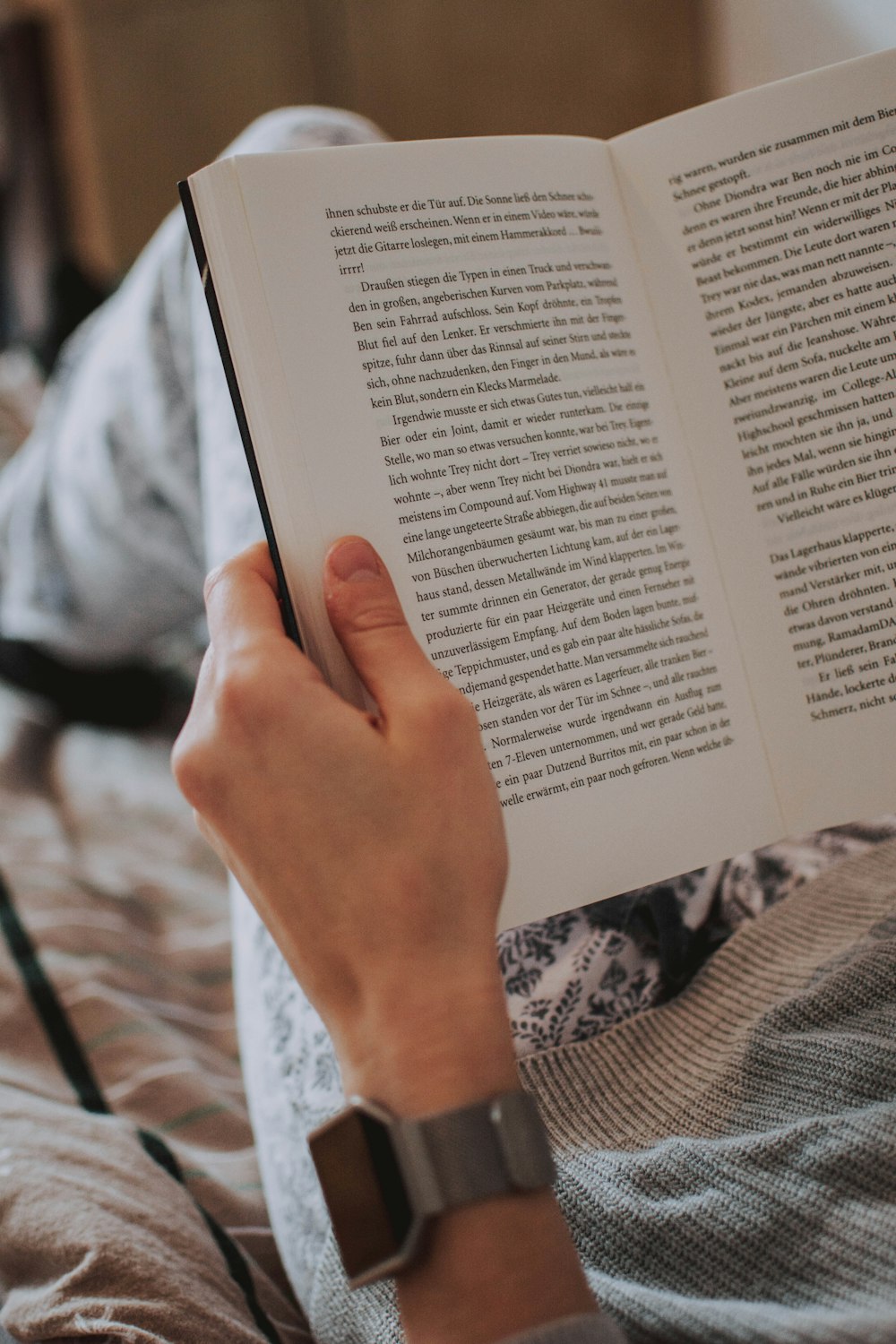 person reading book