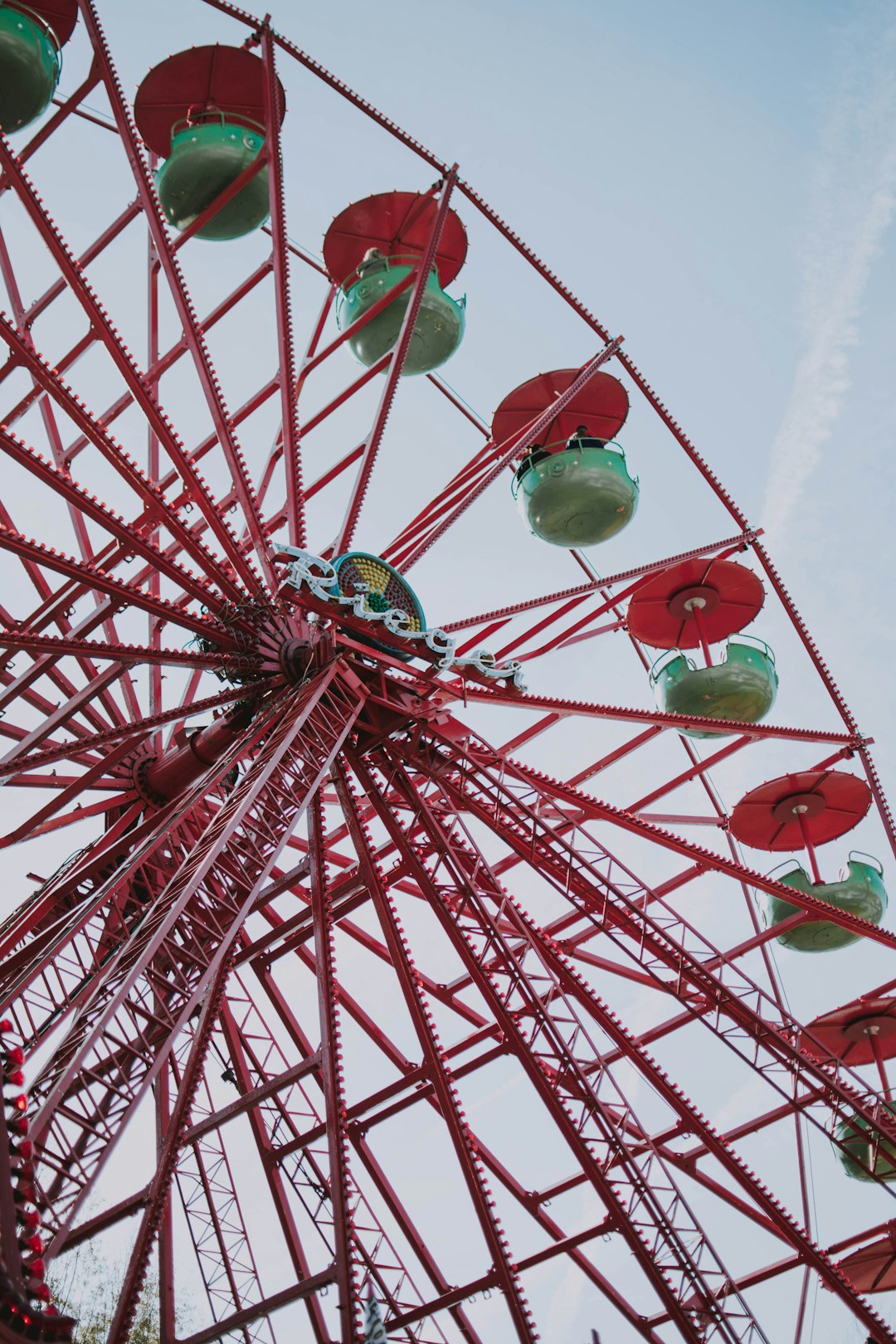 low angle photo of red Ferry's wheel