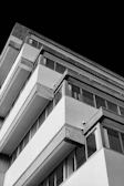 A modern architectural shot highlighting clean lines and shadows.