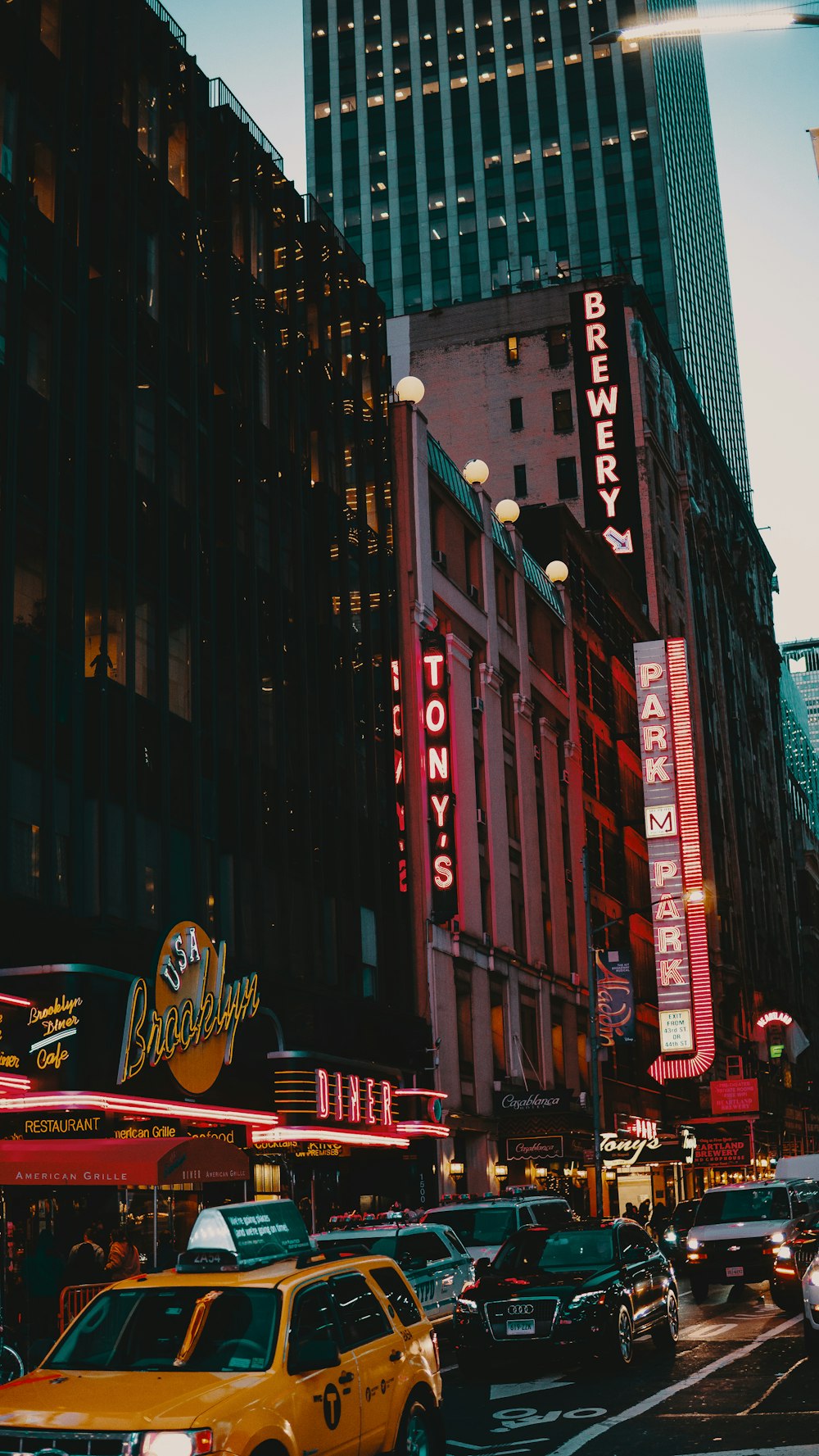 busy street during golden hour