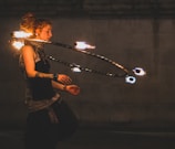 woman doing hola hoop on neck