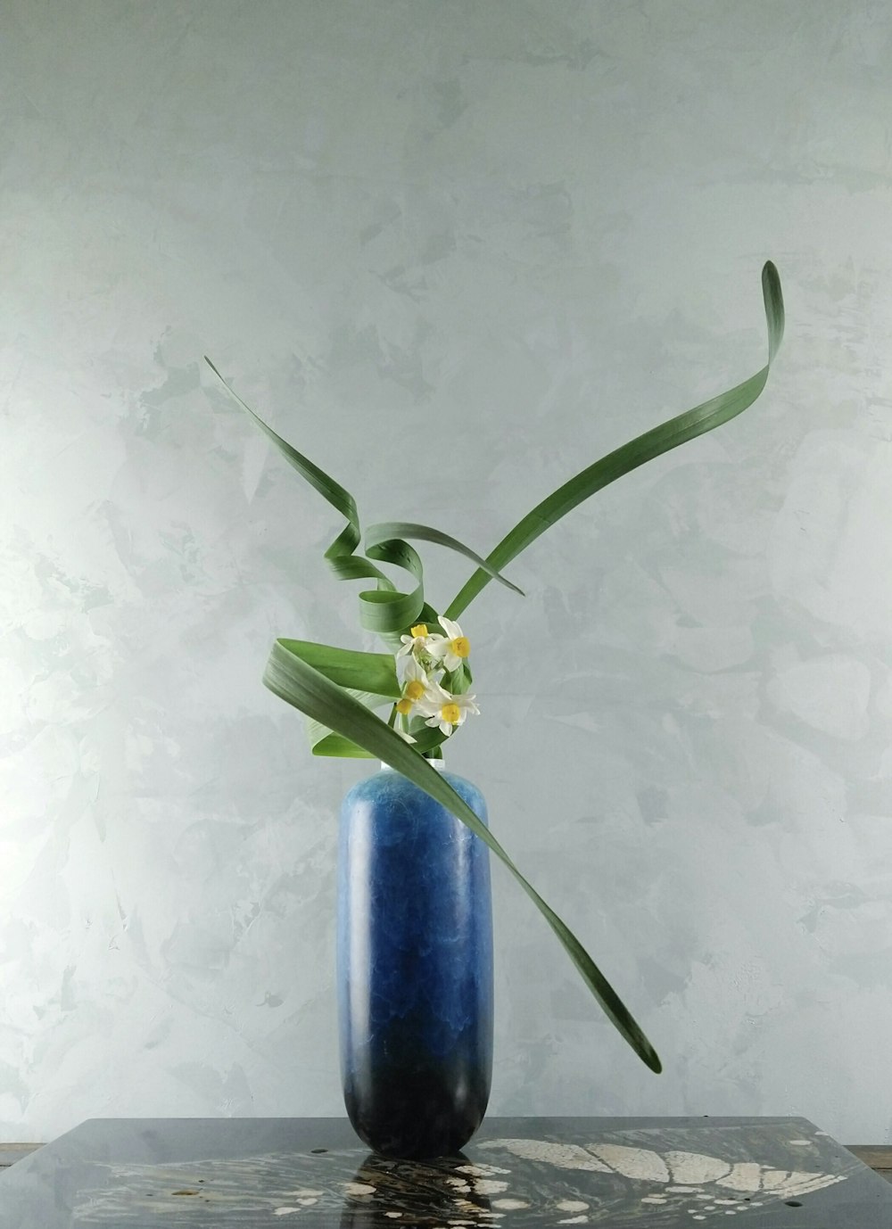 blue ceramic vase