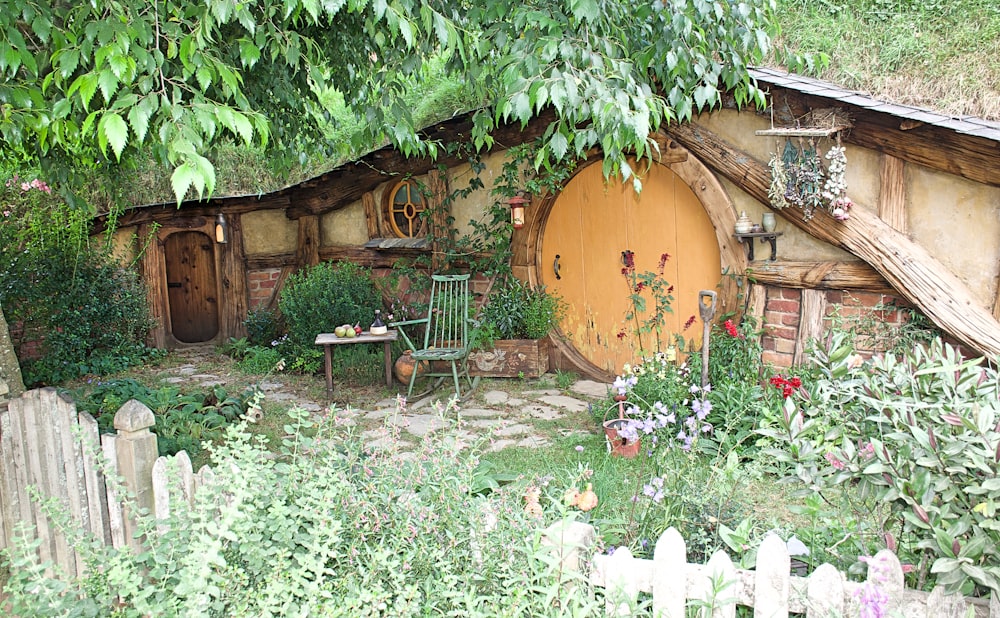 brown wooden under ground house