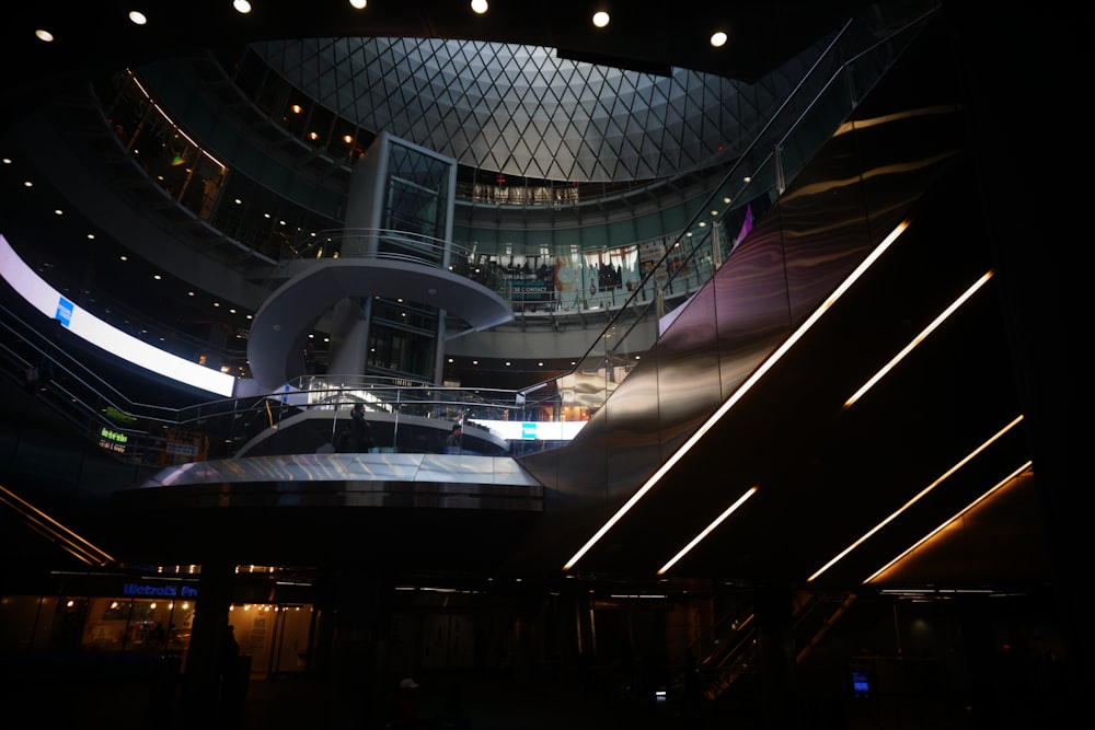 architectural photo of black and white building interior