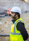 man wearing safety suit standing outdoors