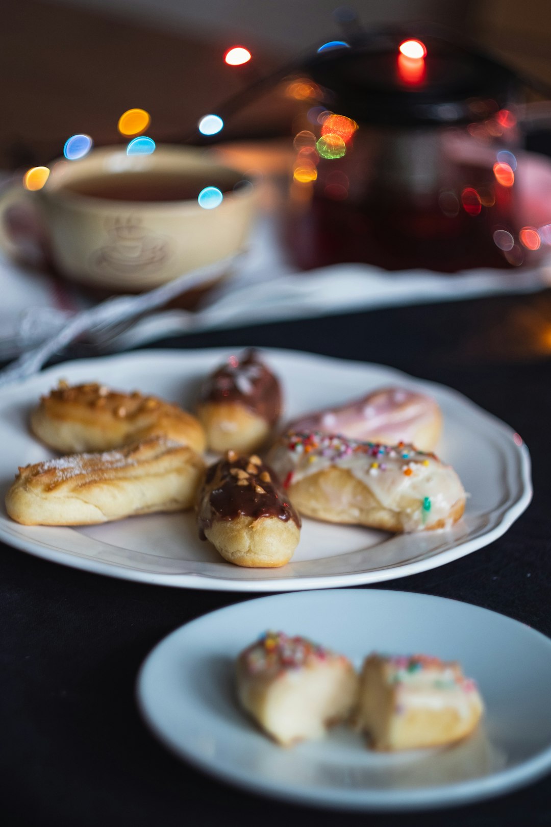 sliced doughnuts