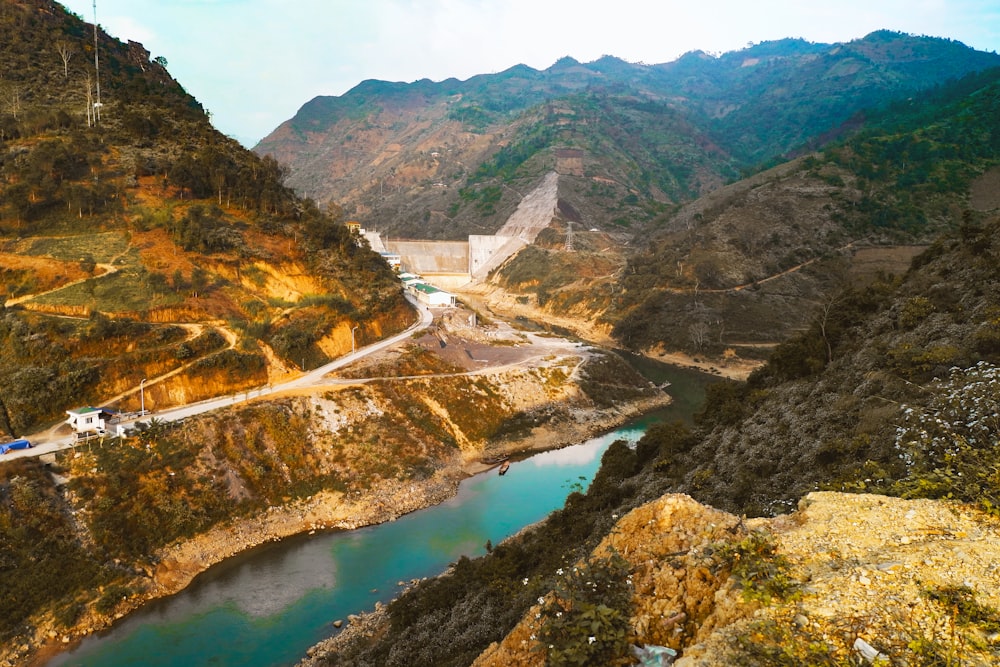 body of water between mountains