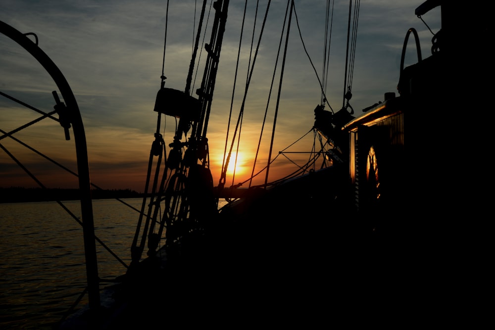 silhouette of boat