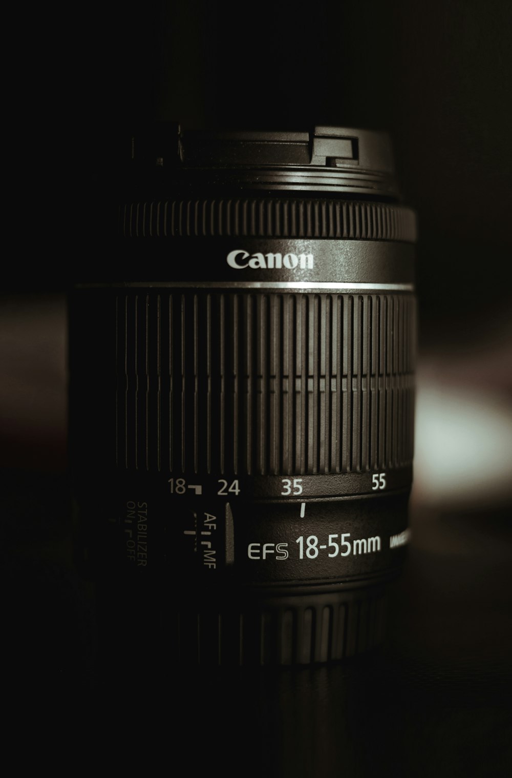 black Canon camera lens