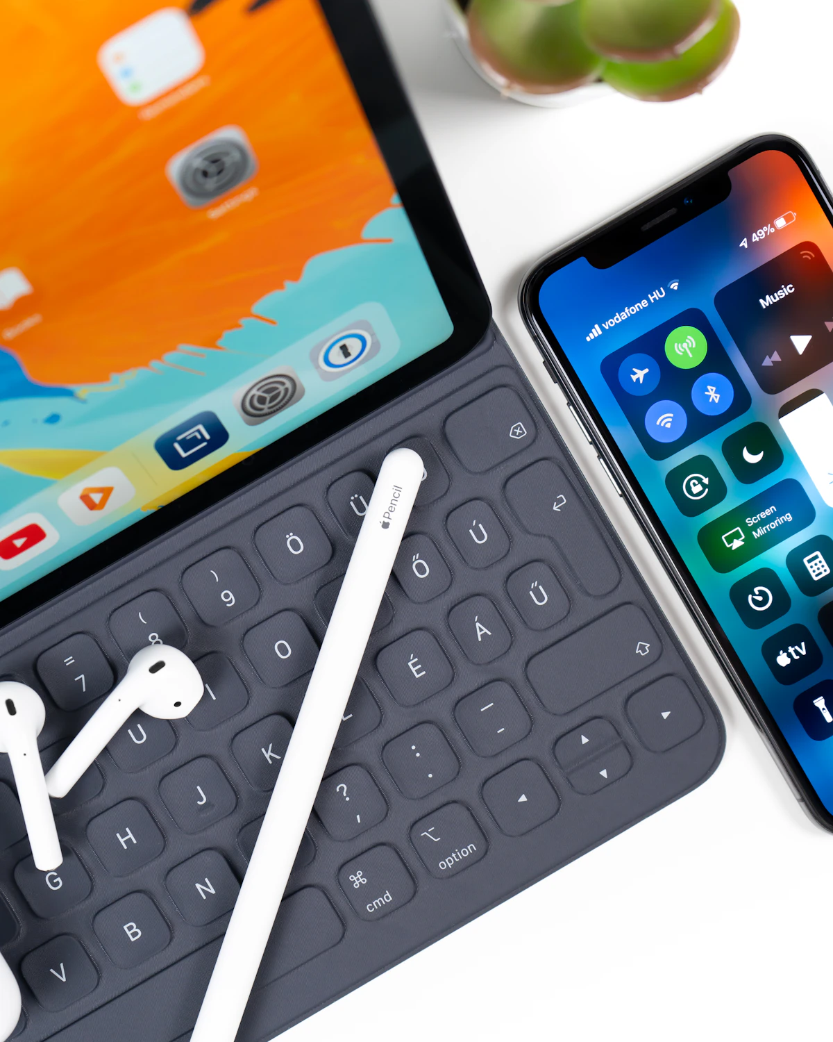 Smartphone with VPN app connected close-up