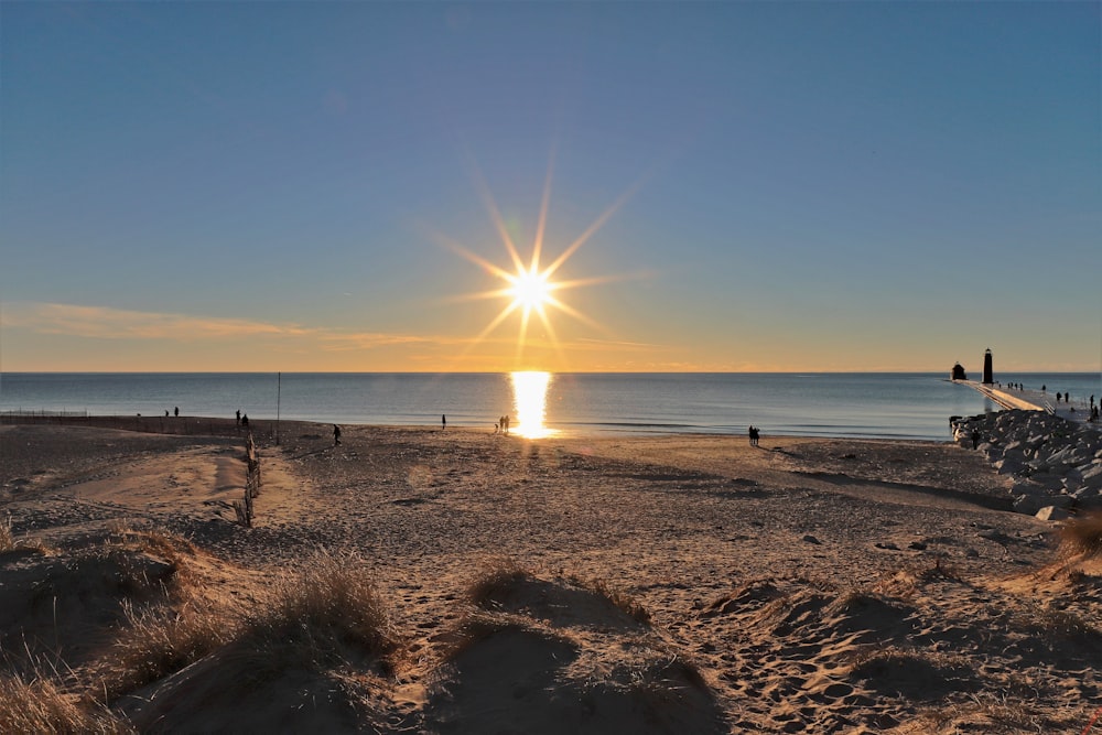 beach during sunset