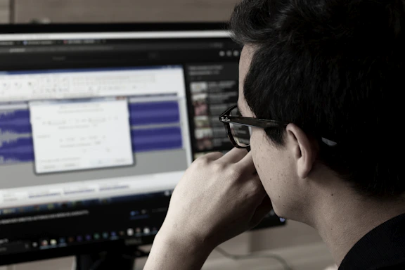 man using computer